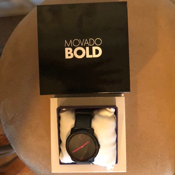 Movado Bold Woman’s Black/Pink polyurethane watch